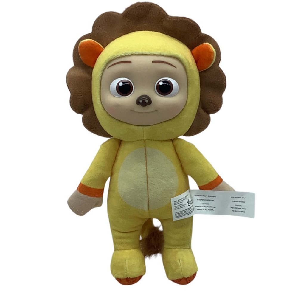 Cocomelon JJ Lion Costume Cat 10" Yellow Plush Doll Soft Toy Plastic Face